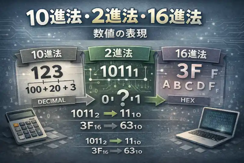 数値の表現│2進法⇔10進法、2進法⇔16進法をわかりやすく解説！【情報Ⅰ解説】