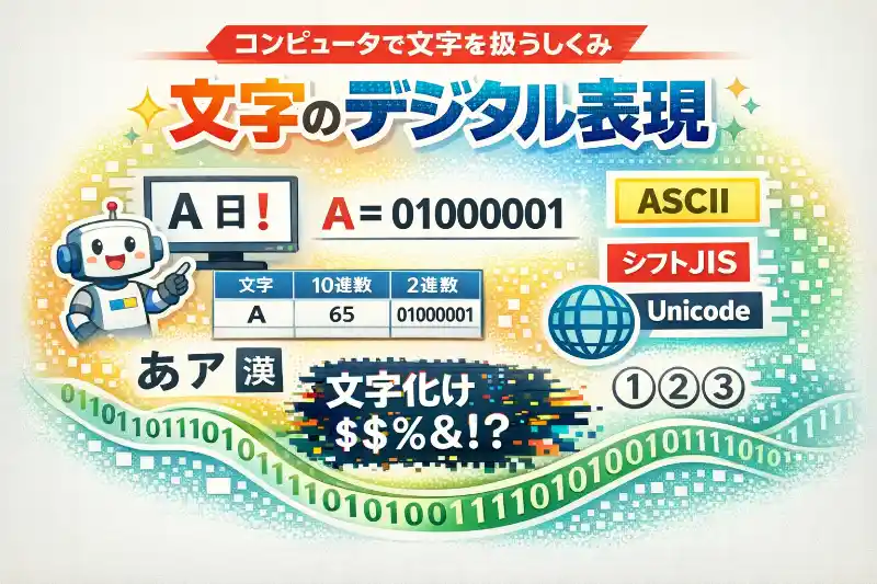 文字のデジタル表現│文字コードについてわかりやすく解説【情報Ⅰ解説】
