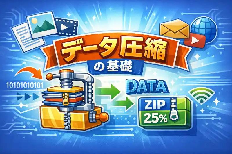 データの圧縮│可逆圧縮・非可逆圧縮・圧縮率をわかりやすく解説【情報Ⅰ解説】