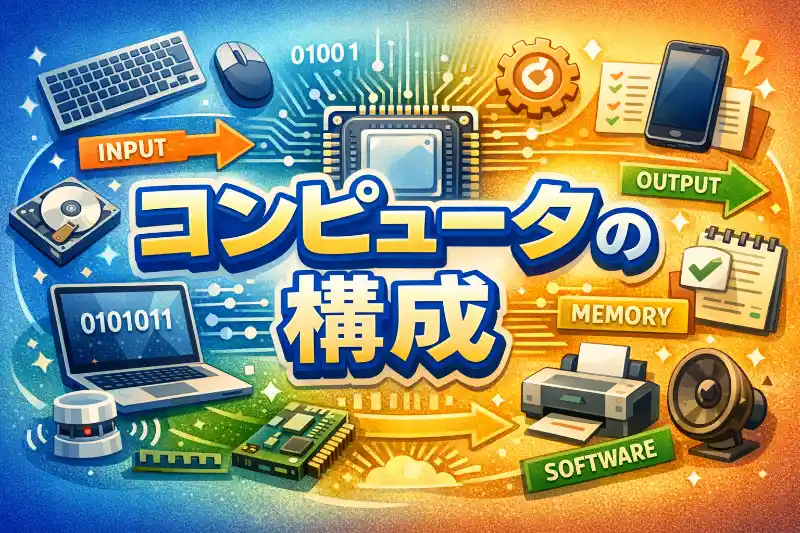 コンピュータの構成│ハードウェア、ソフトウェア、センサの基礎を詳しく説明【情報Ⅰ解説】